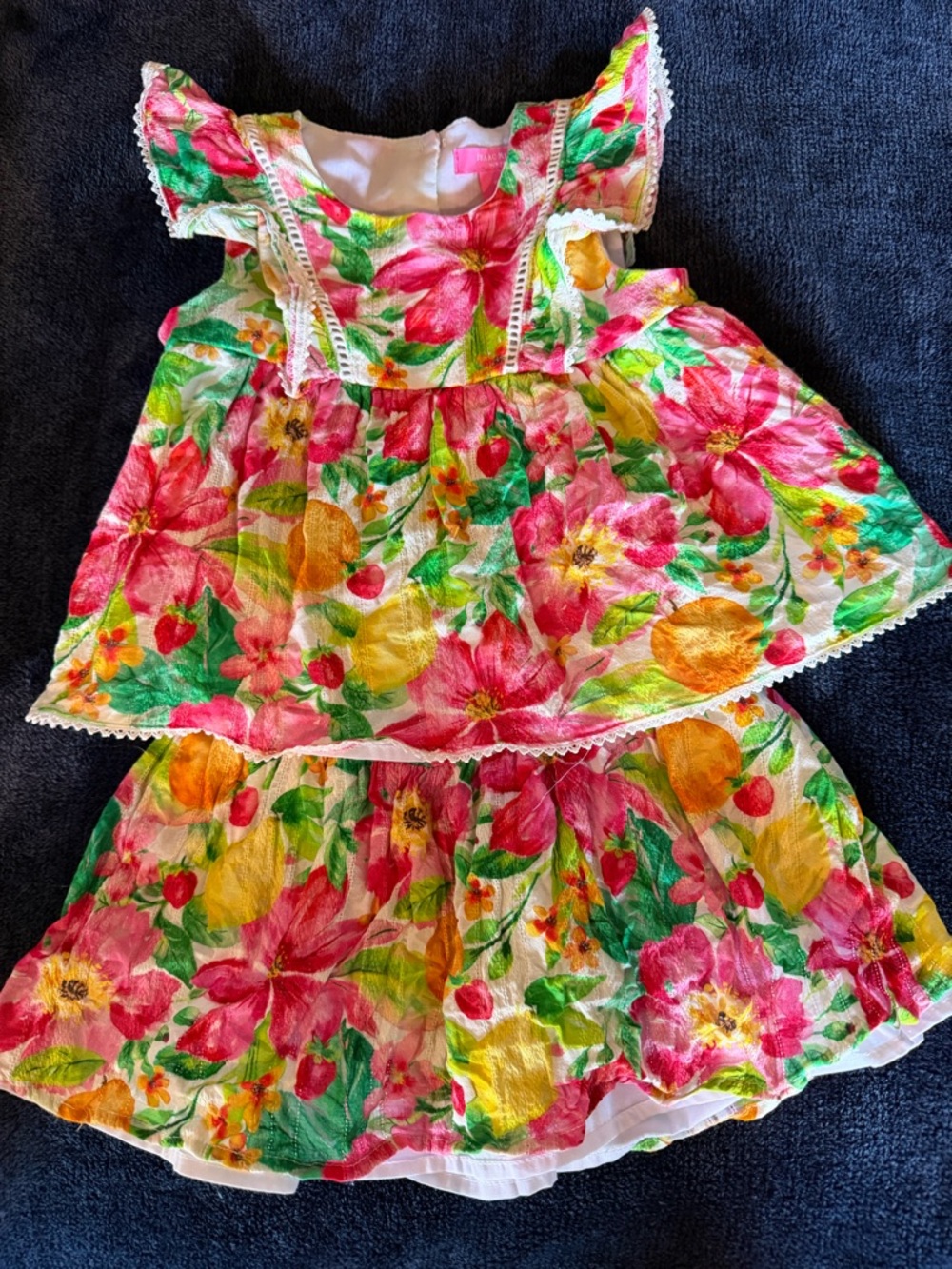 Isaac Mizrahi Girls Pink Floral Two-Piece Skirt Set 4T